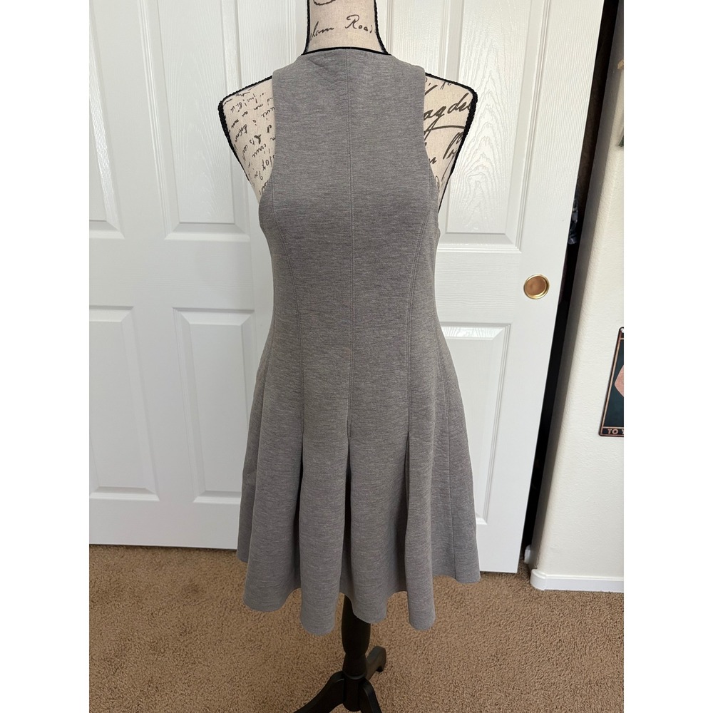 T by Alexander Wang Grey Sleeveless Pleated Skater Mini Dress Medium